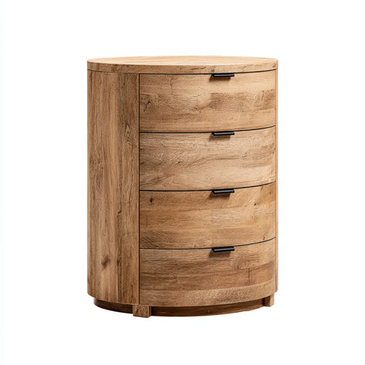 Komoda, Kommode 4 szuflady wykonane z drewna mango litego naturalnego okrągłego kształtu 80 x 45 x 100 cm