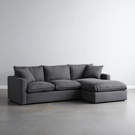 Sofa, Kanapa narożna z rekamerką prawa Ciemny szary 280 x 170 x 85 cm poliestrowy prostokątna